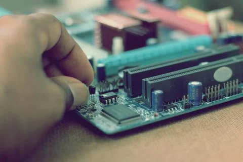 Modern electronics and digital technology concept Stock Photos