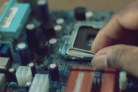 Modern electronics and digital technology concept Stock Photos