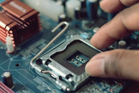 Modern electronics and digital technology concept Stock Photos