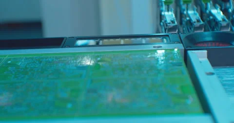 Modern electronics manufacturing equipment makes a complex printed circuit board Video stock 152776015