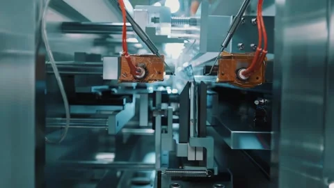 Modern Electronics Production Robotics 4K Stock Footage 340062351