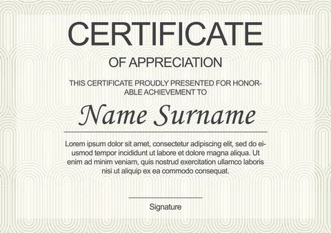 Modern elegant certificate template with geometric shape. Abstract diploma wi Stock Illustration
