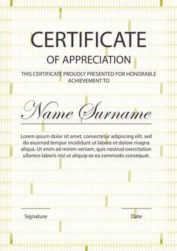 Modern elegant certificate template with geometric shapes. Appreciation for.. Stock Illustration