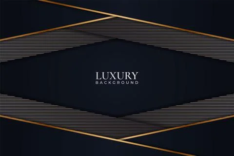 Modern Elegant Diagonal Overlapped Navy with Golden Luxury Dark Background Stock Illustration