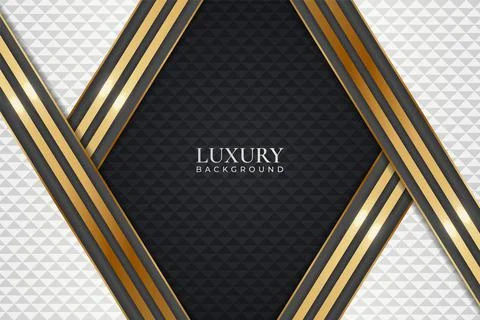 Modern Elegant Diagonal Overlapped White with Golden Luxury Grey Background Stock Illustration