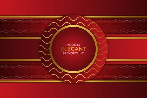 Modern Elegant Horizontal Layers Background Red Maroon and Gold with Glitter Stock Illustration