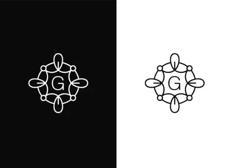 Modern elegant monogram design template with letter Q Stock Illustration