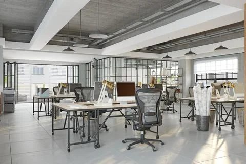 Modern elegant office interior Stock Illustration