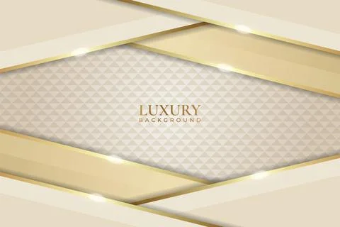 Modern Elegant Overlapped Light Yellow Pastel with Golden Luxury Background Stock Illustration