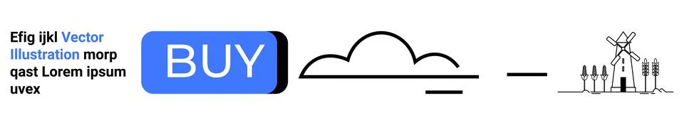 Modern Elements of E-commerce and Agricultural Landscape Combination with C.. Stock Illustration