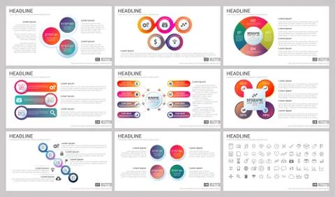 Modern Elements of infographics for presentations templates 스톡 일러스트