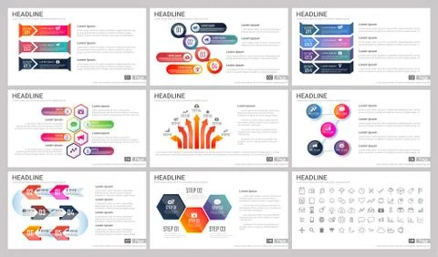 Modern Elements of infographics for presentations templates 스톡 일러스트