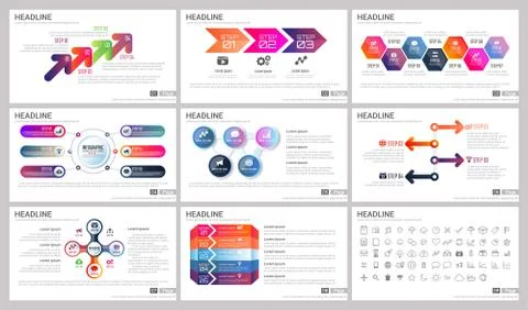 Modern Elements of infographics for presentations templates 스톡 일러스트