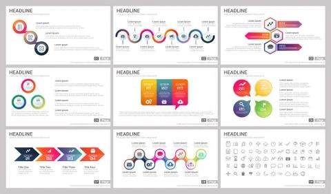 Modern Elements of infographics for presentations templates 스톡 일러스트