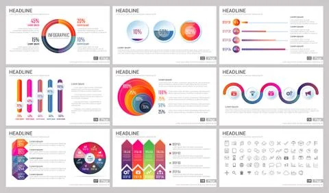 Modern Elements of infographics for presentations templates 스톡 일러스트