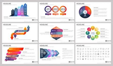 Modern Elements of infographics for presentations templates 스톡 일러스트