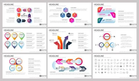 Modern Elements of infographics for presentations templates 스톡 일러스트