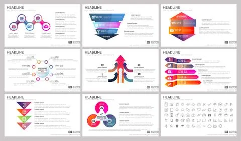 Modern Elements of infographics for presentations templates 스톡 일러스트