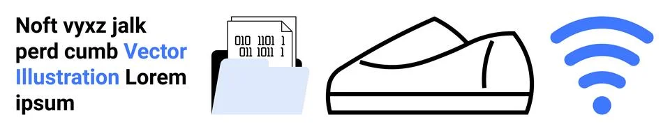 Modern Elements of Technology and Lifestyle OCR, Shoe, Wireless Signal イラスト素材