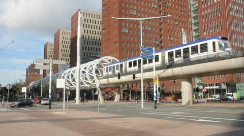 Modern Elevated Tram Stock Footage