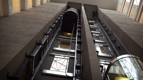 Modern elevator and grey walls in a hotel Stock-Footage 65246428