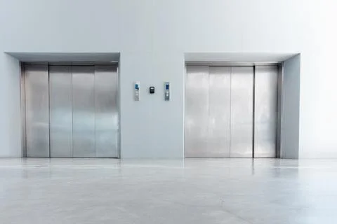 Modern Elevator and Interior Decoration of Lobby Entrance Flooring, Steel Doo Stock Photos