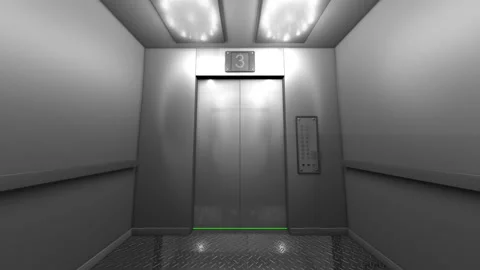 Modern elevator in the business center opens the door Stock Footage 101368955