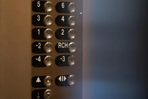 Modern elevator button panel Foto stock