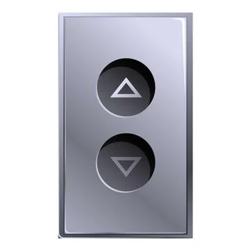 Modern elevator button panel showing up and down arrows Ilustración de archivo