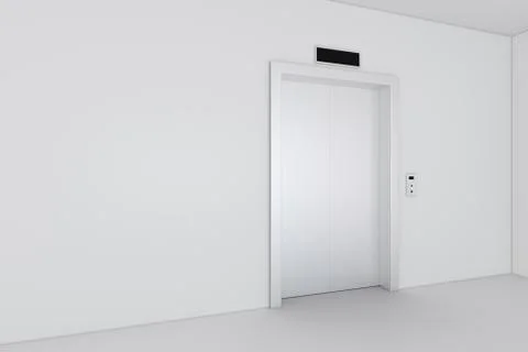 Modern elevator with closed doors. 3d rendering Stock Illustration