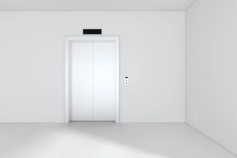 Modern elevator with closed doors. 3d rendering 스톡 일러스트