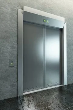 Modern elevator with closed doors Stock Illustration