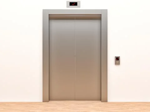 Modern elevator with closed doors Stock Illustration