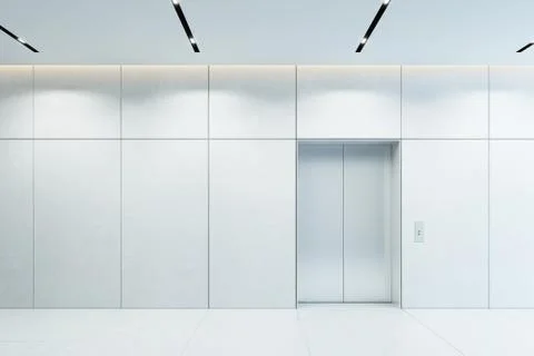 Modern elevator with closed doors in office lobby Stock-Illustration