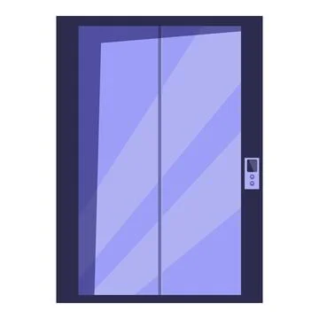 Modern elevator with closed doors is waiting for passenger Stock Illustration