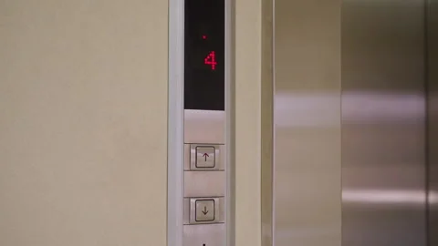Modern Elevator Control Panel with Floor Indicator Showing Number 3 and Buttons 스톡 동영상 306497429