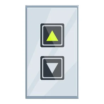 Modern elevator control panel with glowing up button Stock Illustration