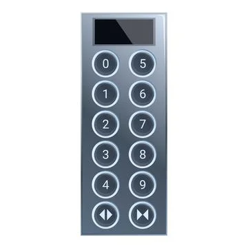 Modern elevator control panel showing floor buttons Ilustración de archivo