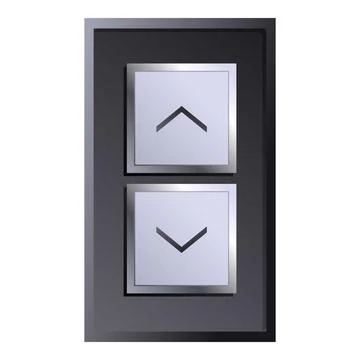 Modern elevator control panel with two buttons showing up and down direction Stock Illustration