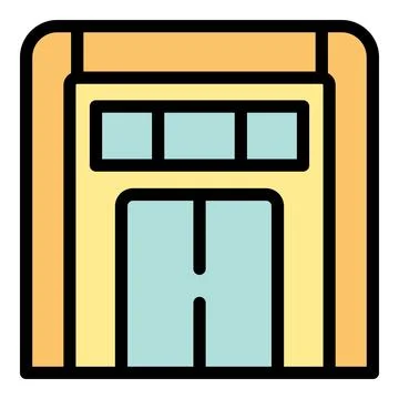 Modern elevator doors opening in hallway Stock Illustration