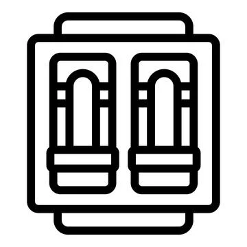 Modern elevator doors opening to the sides Ilustración de archivo