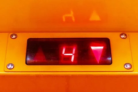 Modern Elevator Floor Indicator Display Counting Up And Down Inside Buildin.. Stock Photos