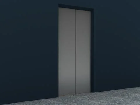 Modern elevator interior and exterior Ilustración de archivo