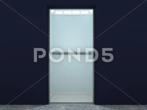 Modern elevator interior and exterior Stock Illustration