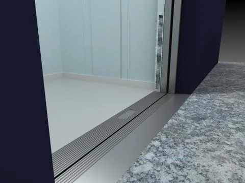 Modern elevator interior and exterior Ilustración de archivo