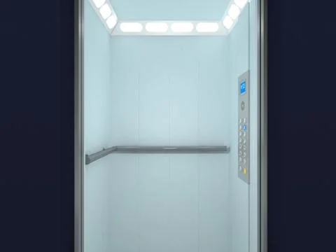 Modern Elevator Interior and Exterior Stock Illustration