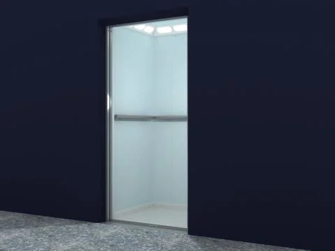 Modern Elevator Interior and Exterior Stock Illustration