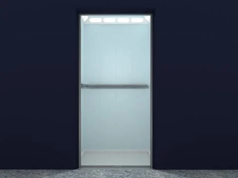 Modern Elevator Interior and Exterior Ilustración de archivo