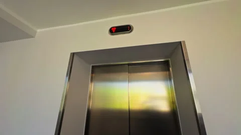 Modern elevator interior design featuring an illuminated indicator light for 스톡 동영상 309831977