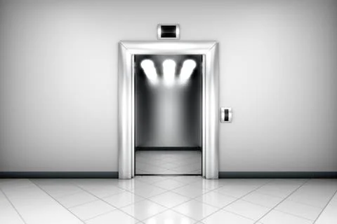 Modern elevator with open doors Stock Illustration
